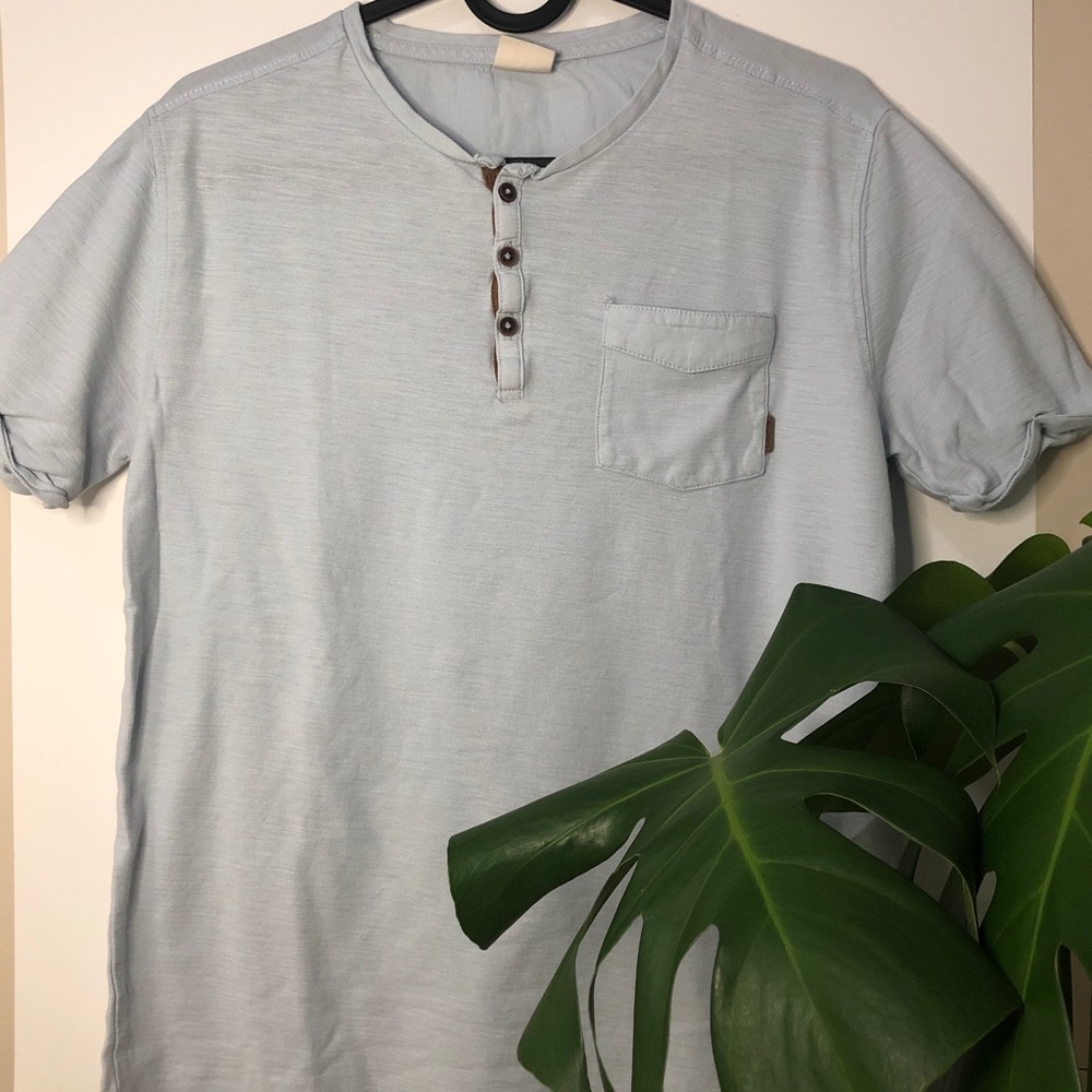 Zara Kids Light Blue Button Up T-Shirt